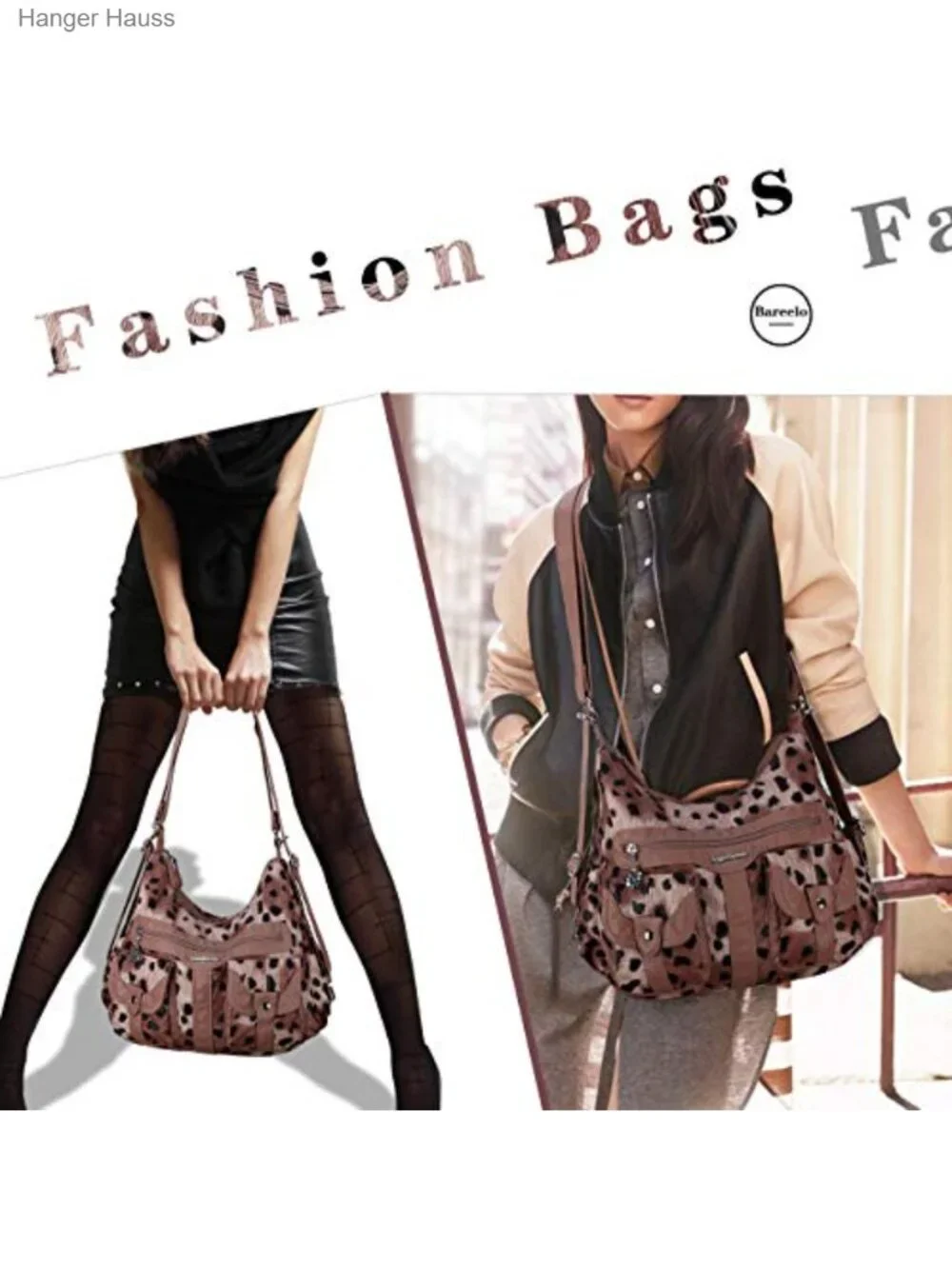 Faux Leather Convertible Hobo Handbag Backpack Crossbody with Pockets